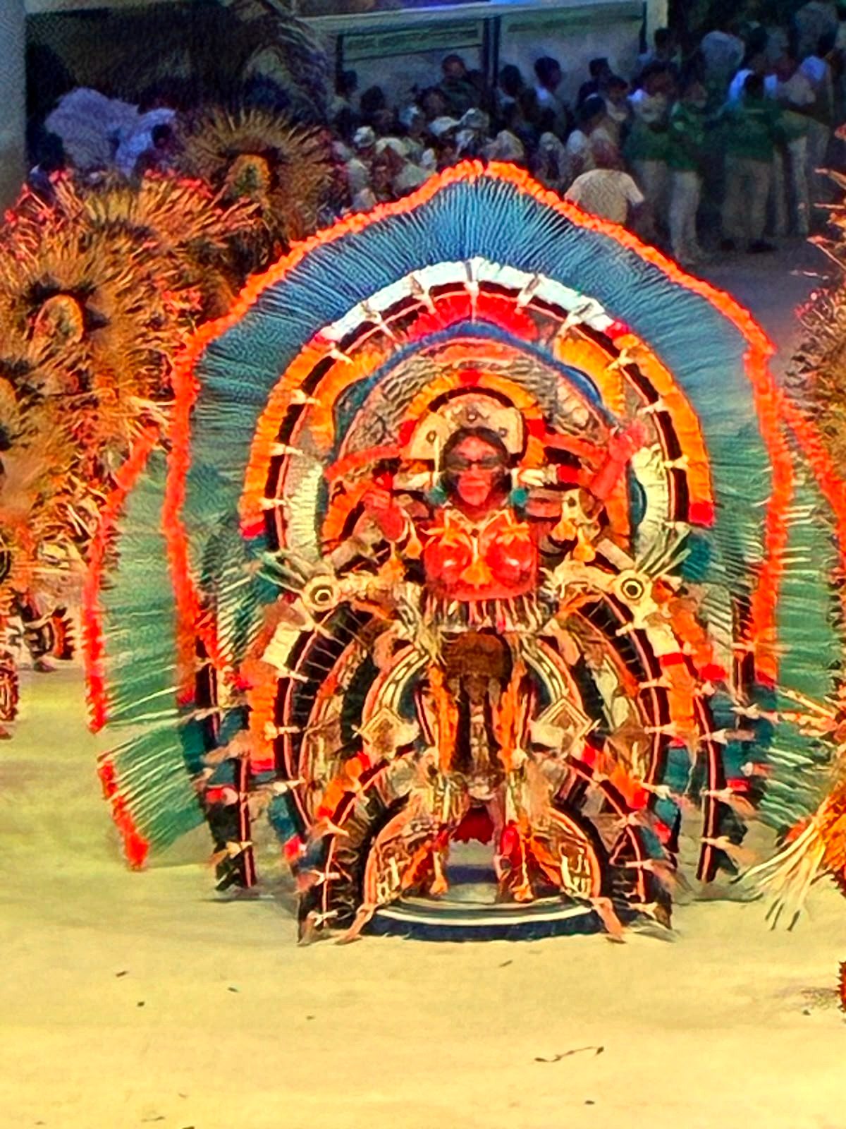Ritual indígena representado na arena